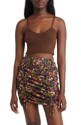 Noisy may Maddison Crop Sweater Bra Top in Pinecone