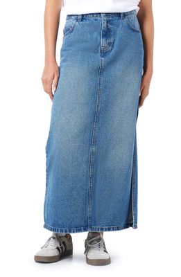 Noisy may Melisa Denim Maxi Skirt in Medium Blue Denim