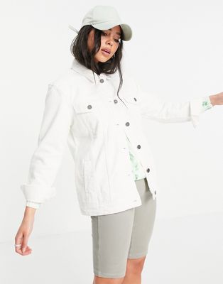 Noisy May oversized denim jacket in white