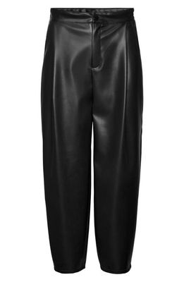 Noisy may Pallie High Waist Faux Leather Pants in Black