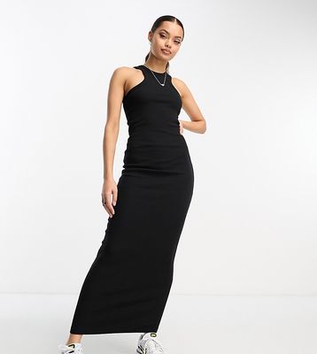 Noisy May Petite racer neck midaxi dress in black