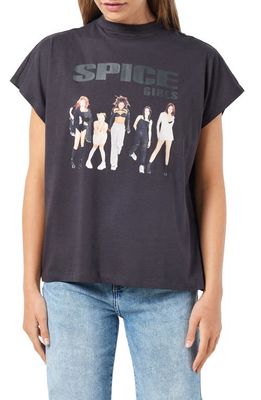 Noisy may Spice Girls Mock Neck Graphic T-Shirt in Obsidian Print Spice