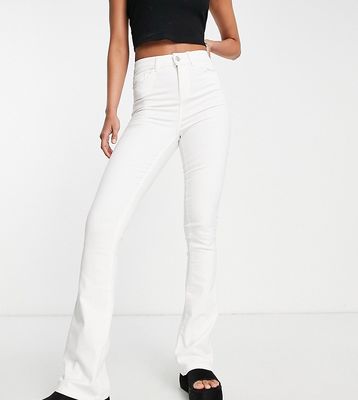 Noisy May Tall Sallie high waisted flared jeans in white