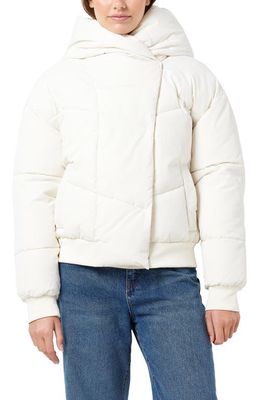 Noisy may Tally Quilted Hooded Bomber Jacket in Sugar Swizzle