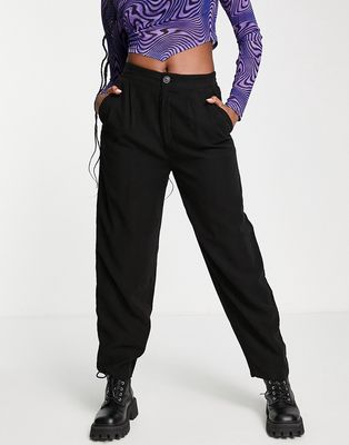 Noisy May tapered high waist pants in black