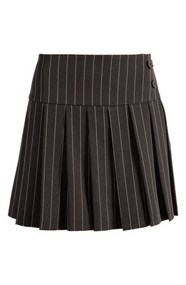 Noisy may Wednesday Pleated Miniskirt in Black Stripes White