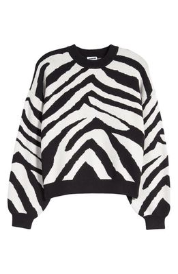 Noisy may Zebra Stripe Sweater in Black Pattern Eggnog