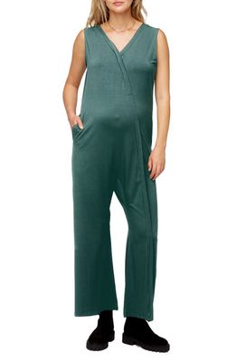 Nom Maternity Everyday Maternity Jumpsuit in Sea 