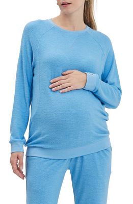 Nom Maternity Heart on My Sleeve Maternity/Nursing Sweatshirt in Bluebell