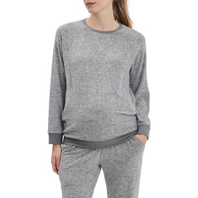 Nom Maternity Heart on My Sleeve Maternity/Nursing Sweatshirt in Grey