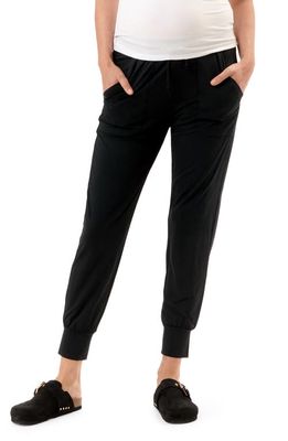 Nom Maternity Jersey Maternity Joggers in Black 