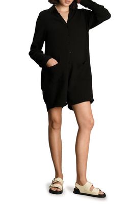 Nom Maternity Juniper Long Sleeve Maternity Romper in Washed Black 