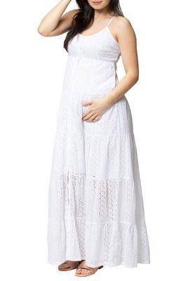 Nom Maternity Lisboa Maternity/Nursing Dress in White
