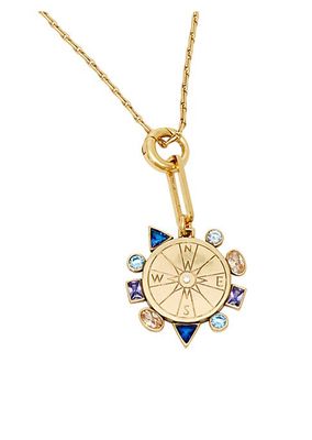 Nomad 14K-Gold-Plated & Cubic Zirconia Compass Pendant Necklace