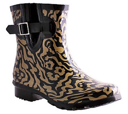 Nomad Black/Tan Animal Rain Booties - Droplet