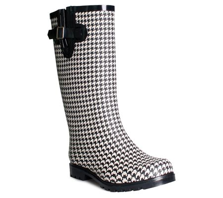 Nomad Houndstooth-Print Rain Boot - Puddles