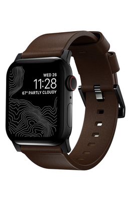 Nomad Modern Leather 24mm Apple Watch Watchband in Black/Brown