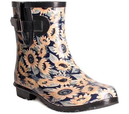 Nomad Navy Sunflowers Rain Bootie - Droplet