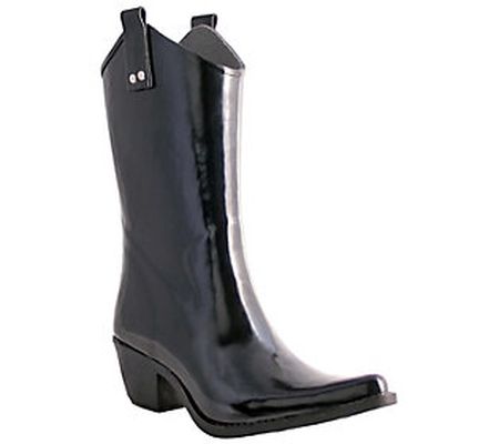 Nomad Pull-On Shiny Cowboy Rubber Rain Boots - Yippy