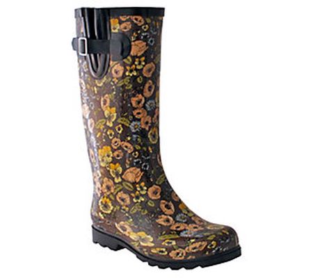 Nomad Retro Floral Pull-On Rain Boots - Puddles