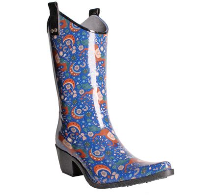 Nomad Whimsical Horses Cowboy Rain Boot - Yippy