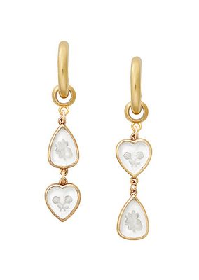 Nona Antique 24K-Gold-Plated Crystal Charm Drop Earrings