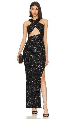 Nookie Luma Cut Out Gown in Black