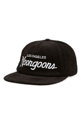 Noon Goons Champions Embroidered Corduroy Cap in Black