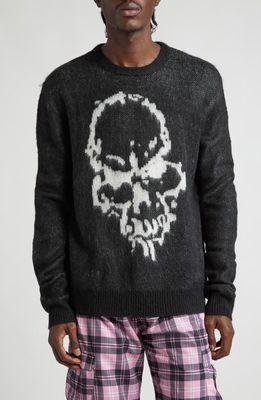 Noon Goons Gatekeeper Skull Intarsia Sweater in Black