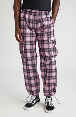 Noon Goons Interlude Cinch Plaid Cargo Pants in Pink