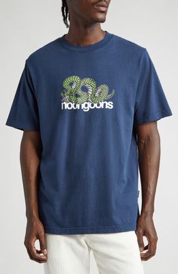 Noon Goons Snaked Cotton T-Shirt in Ocean