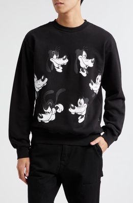 Noon Goons x Disney Moodswing Goofy Cotton Graphic Sweatshirt in Black