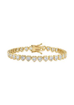 Nora 14K-Gold-Filled & Cubic Zirconia Heart Tennis Bracelet