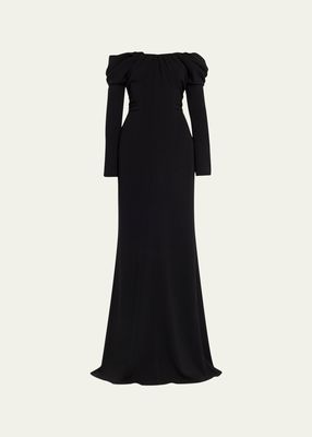 Nora Draped Off-The-Shoulder Gown