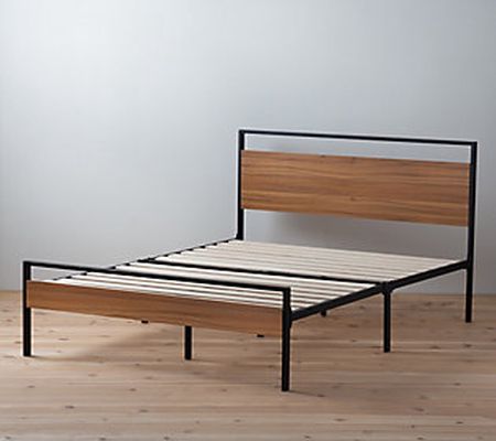 Nora Metal and Wood Platform Bed Frame, King