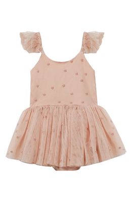 NORALEE Kids' Poppy Embroidered Ruffle Dress in Dusty-Rose
