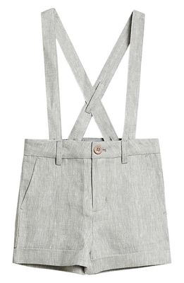 NORALEE Linen Suspender Shorts in Chambray