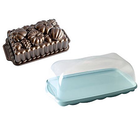 Nordic Ware Harvest Bounty Loaf Pan & Loaf Cake Keeper