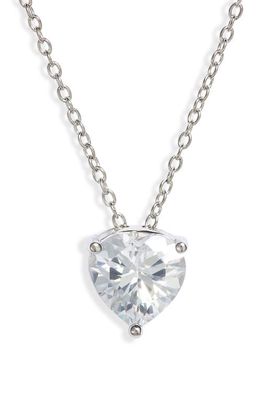 Nordstrom 2ct tw Sterling Silver Cubic Zirconia Heart Pendant Necklace in Clear- Silver