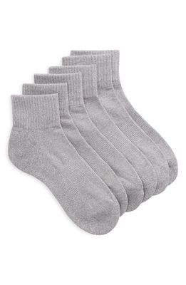Nordstrom 3-Pack Ankle Socks in Heather Grey