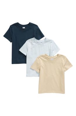 Nordstrom 3-Pack Assorted Cotton Crewneck T-Shirts in Blue- Beige Pack