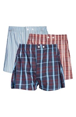 Nordstrom 3-Pack Classic Fit Boxers in Burgundy Jason Plaid Multi