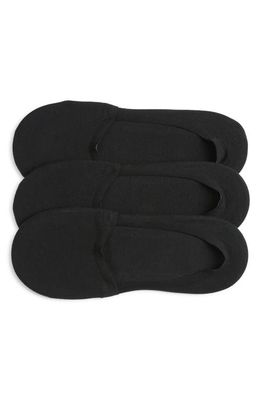 Nordstrom 3-Pack Cotton Blend No-Show Socks in Black