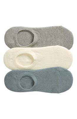 Nordstrom 3-Pack Everyday No-Show Socks in Grey Mineral -Ivory Multi 