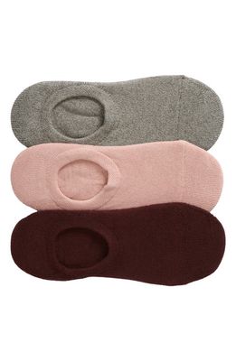 Nordstrom 3-Pack Everyday No-Show Socks in Pink -Burgundy Multi