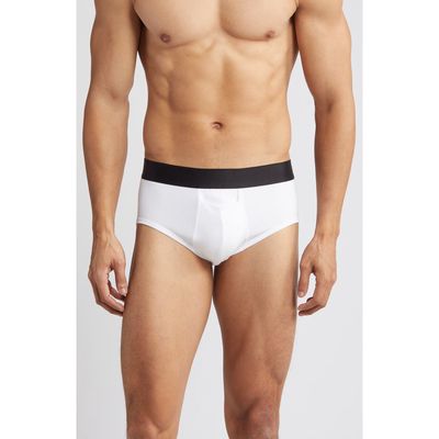 Nordstrom 3-Pack Modern Stretch Cotton Briefs in White 