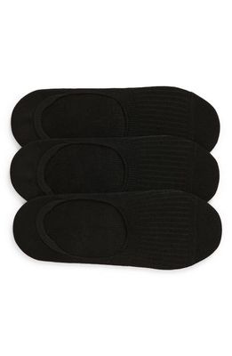 Nordstrom 3-Pack No-Show Liner Socks in Black