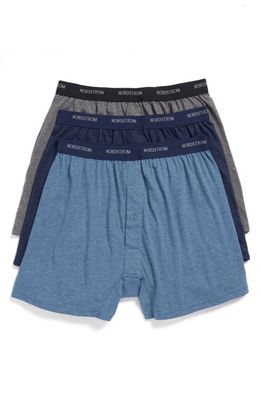 Nordstrom 3-Pack Supima® Cotton Boxers in Navy/Charcoal/Blue