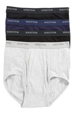Nordstrom 4-Pack Supima Cotton Briefs in Black/Navy/Grey