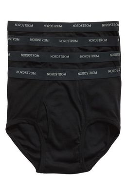 Nordstrom 4-Pack Supima Cotton Briefs in Black